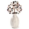 Natural Tourmaline Chips Money Tree Decorations, Porcelain Vase Base with Copper Wire Feng Shui Energy Stone Gift for Home Office Desktop Decoration, 48~62x140mm