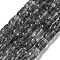 Transparent Crackle Glass Beads Strands, Column, Black, 11x8mm, Hole: 1.2mm, about 36pcs/strand, 15.35''(39cm)