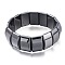 Synthetic Non-magnetic Hematite Beads Stretch Bracelets, Rectangle, Inner Diameter: 2-1/4 inch(5.8cm)