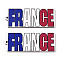 French Theme Printed Wood Pendants, Rectangle with Word FRANCE, Colorful, 54.5x21x2.5mm, Hole: 2mm