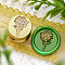 Golden Tone Round Wax Seal Brass Stamp Heads, for Wax Seal Stamp, Mini Plant Series, Flower, 15x15mm, Hole: 7mm