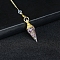 Resin Cone Dowsing Pendulums, Natural Amethyst Chip inside and Metal Findings Charm, 380mm