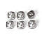 Alloy Shank Buttons, with Plastic Imitation Pearl Beads, Square, Platinum, 10.5x10.5mm