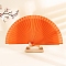 Spanish Solid Color Bamboo with Paper Folding Fan, for Party Wedding Dancing Decoration, Tomato, 230mm