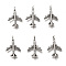 Tibetan Style Alloy Pendants, Passenger Airplane, Cadmium Free & Lead Free, Antique Silver, 22x15x3mm, Hole: 2.5mm