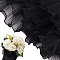 Polyester Flower Bouquet Wrapping Mesh Paper, for Valentine's Day, Wedding, Birthday Decoration, Black, 28cm