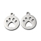 Non-Tarnish 304 Stainless Steel Charms, Manual Polishing, Paw Print, Stainless Steel Color, 14.5x12x1mm, Hole: 1.6mm