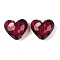 Transparent Acrylic Beads, Heart, Purple, about 25mm long, 28.5mm wide, 16mm thick, hole: 3mm, about 88pcs/500g