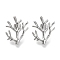 304 Stainless Steel Tree Branch Stud Earrings, Stainless Steel Color, 25x20mm