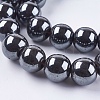 Non-magnetic Synthetic Hematite Bead Strands X-G-R193-19-10mm-3