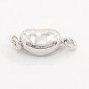 Anti-Tarnish Jewelry Necklace Clasps Rhodium Plated 925 Sterling Silver Box Clasps STER-M019-07S-3