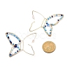 Butterfly Glass Beads Dangle Earrings for Girl Women EJEW-JE04657-6