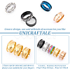 Unicraftale 18Pcs 18 Styles 201 Stainless Steel Grooved Finger Ring Settings STAS-UN0042-79-5