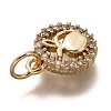 Brass Micro Pave Clear Cubic Zirconia Charms ZIRC-C020-57G-3
