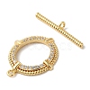 Brass Micro Pave Clear Cubic Zirconia Toggle Clasps KK-N254-79G-3