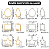 DICOSMETIC 36Pcs 6 Style Star & Rectangle & Teardrop 201 Stainless Steel Chandelier Components Links STAS-DC0003-82-4