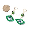 Glass Seed Bead Evil Eye Hoop Earrings EJEW-MZ00272-02-3