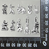 100Pcs 10 Style Tibetan Style Alloy Bunny Pendants TIBEP-CJ0001-72-9