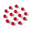 Opaque Red Round Acrylic Spacer Beads X-PAB703Y-9-1