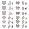 DICOSMETIC 40Pcs 4 Style 304 Stainless Steel Heart Stud Earring Findings STAS-DC0014-82-1