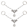 ANATTASOUL 2Pcs Bat with Spider Web Alloy Shoe Charms Chains FIND-AN0001-05-1