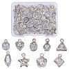 45Pcs 9 Style Alloy Cubic Zirconia Pendants JX646B-1