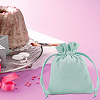 DELORIGIN 12Pcs Velvet Cloth Drawstring Bags TP-DR0001-01B-03-6