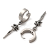 304 Stainless Steel Dangle Hoop Earrings EJEW-Q795-16A-AS-2
