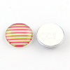 Half Round/Dome Stripe Pattern Glass Flatback Cabochons for DIY Projects GGLA-Q037-20mm-15-2