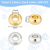 PandaHall Elite 200Pcs 2 Colors Brass Spacer Beads KK-PH0006-56A-2