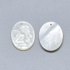 Natural White Shell Mother of Pearl Shell Pendants SSHEL-S264-013-2