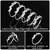 PandaHall Elite 10Pcs 5 Size Footprint Alloy Finger Rings for Women RJEW-PH0001-08-2