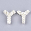 Handmade ABS Plastic Imitation Pearl Woven Beads FIND-T039-18-Y-2