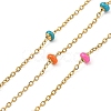 304 Stainless Steel Enamel Link Chains AJEW-Z028-09G-03-1