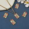 5Pcs Brass Micro Pave Clear Cubic Zirconia Pendants KK-SZ0004-96-6