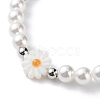 Plastic Pearl Daisy Pendant Dangle Earrings & Stretch Bracelet & Pendant Necklace SJEW-JS01256-8