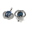 Natural Dyed Lapis Lazuli with Clear Cubic Zirconia Pendants G-G133-03P-21-2