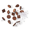 Coconut Brown Wood Stud Earring Findings EJEW-TA0010-06P-14