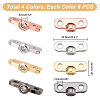 AHADERMAKER 24Pcs 4 Colors Rack Plating Brass Pave Clear Cubic Zirconia Connector Charms KK-GA0001-35-2