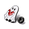 Halloween Ghost Holds Heart Zinc Alloy Enamel Pin Brooches JEWB-Q044-02B-3