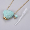 Natural Amazonite Openable Perfume Bottle Pendant Necklaces G-K295-A04-G-4