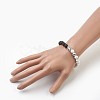 Natural Lava Rock Beads and Natural Howlite Beads Stretch Bracelets BJEW-JB03851-06-4