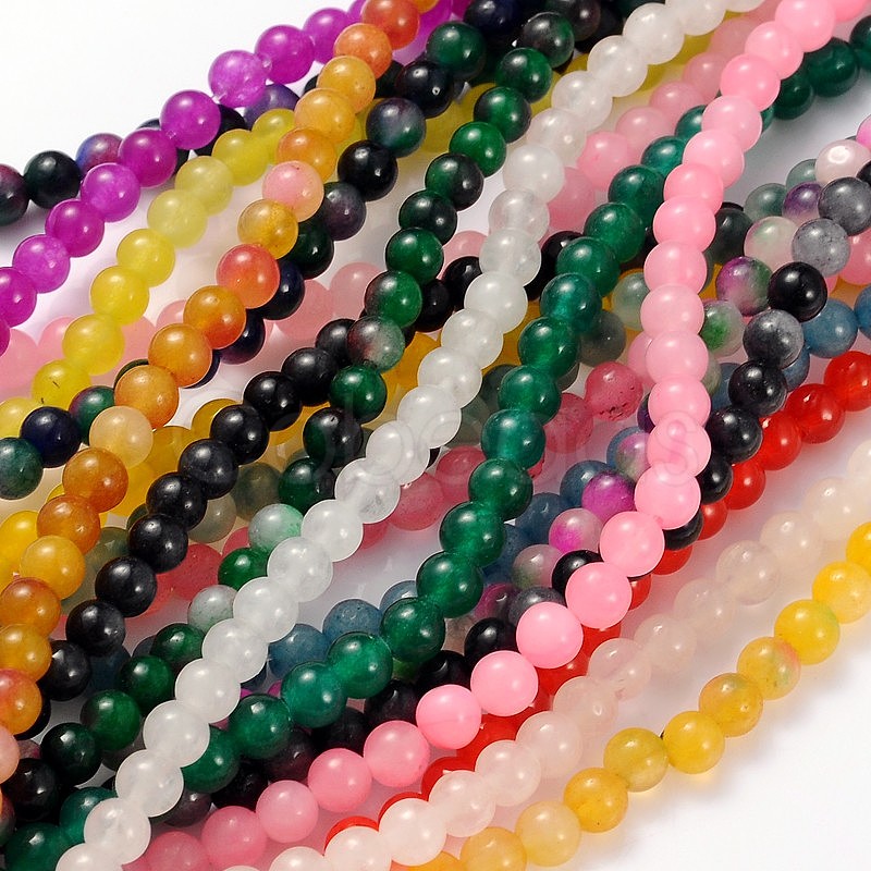 Cheap Natural White Jade Dyed Beads Strands Online Store - Cobeads.com