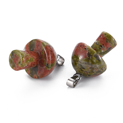 Natural Unakite Pendants G-N0325-10J-1