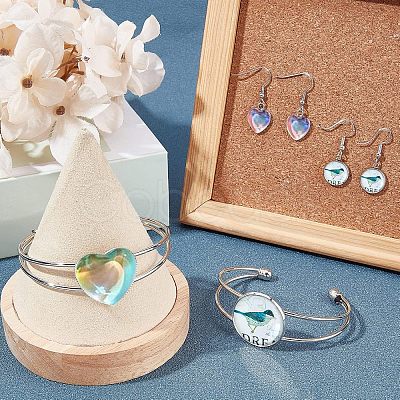 SUPERFINDINGS DIY Heart Bangle & Earring Making Finding Kit FIND-FH0003-47-1