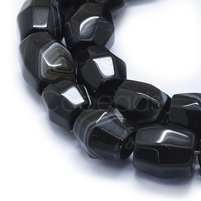 Natural Black Agate Beads Strands G-I245-18-1