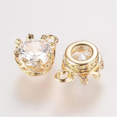 Brass Rhinestone Charms RB-E507-03-1