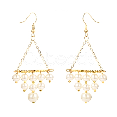 Vintage Glass Pearl Dangle Earrings for Girl Women Gift EJEW-TA00007-1