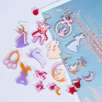 Rabbit Earrings Pendants DIY Silicone Mold DIY-Q033-08B-1