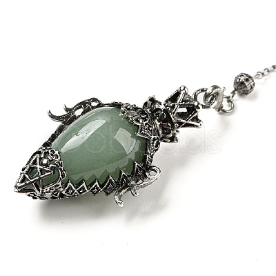 Natural Green Aventurine Dowsing Pendulum Big Pendants G-H293-01AS-06-1